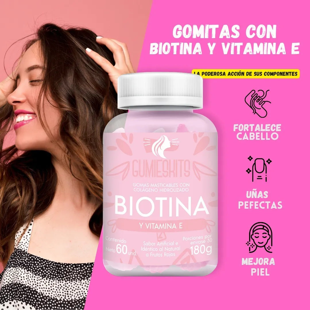 Gomitas Salud y Belleza:  Biotina + Vitamina E x 60 unid